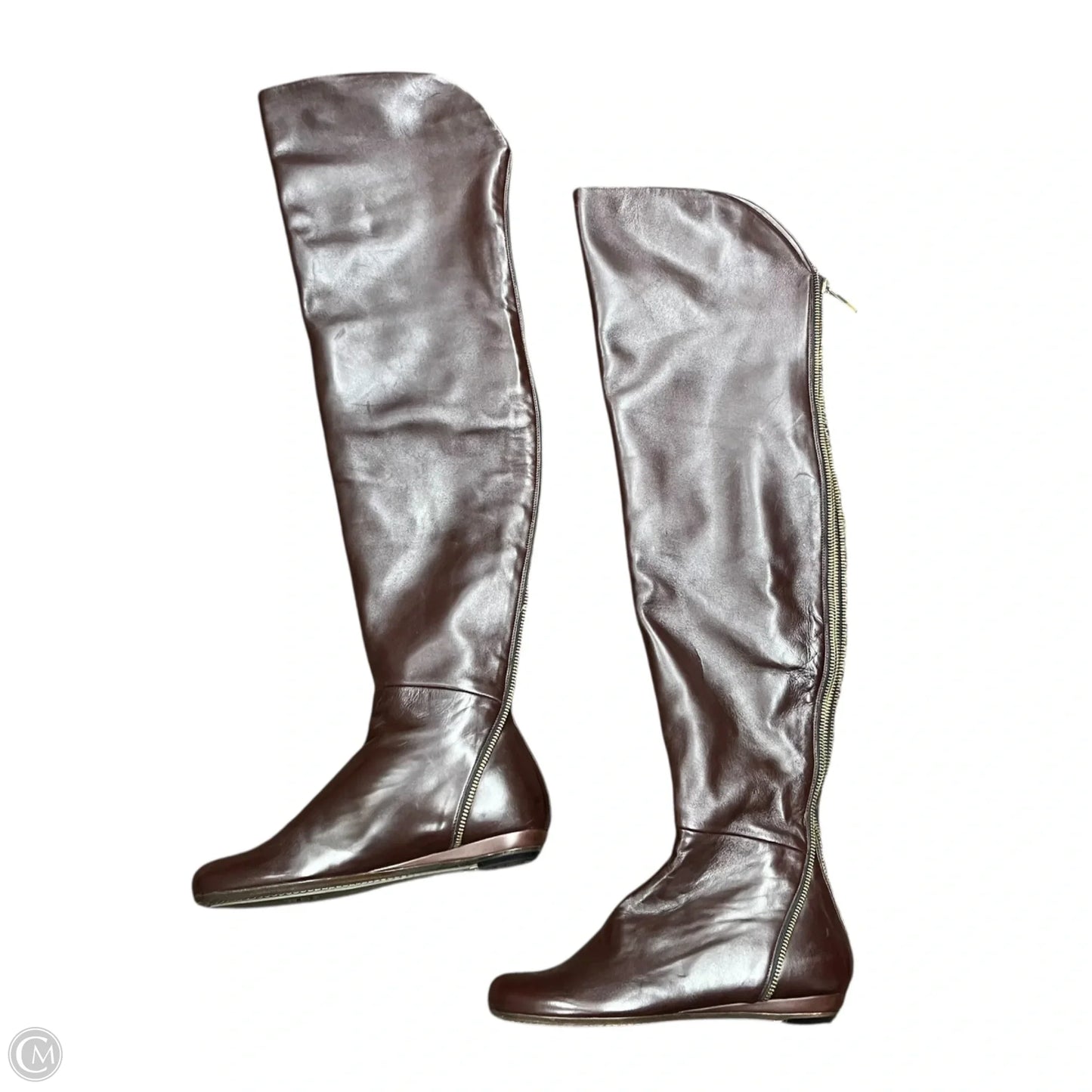 Boots Knee Heels By Baldan In Brown, Size: 5.5