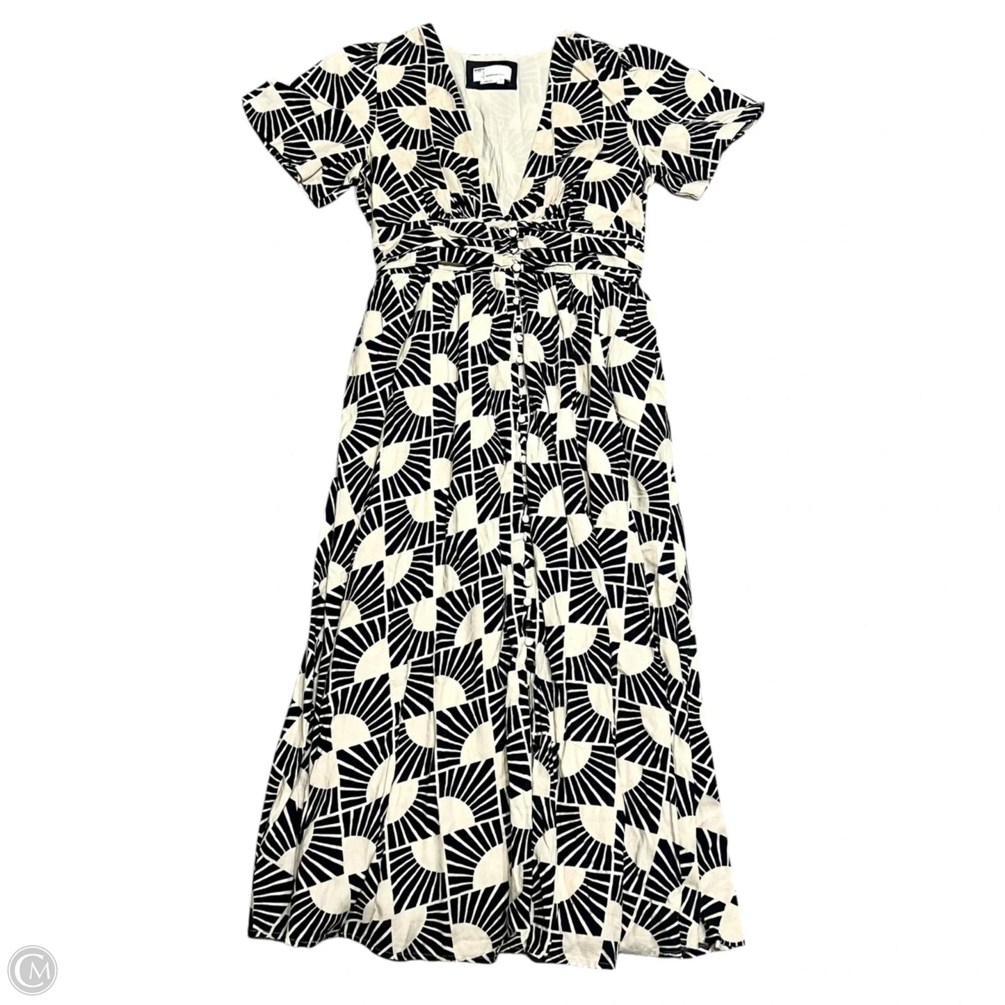 Dress Casual Maxi By Anthropologie In Black & Cream, Size: M