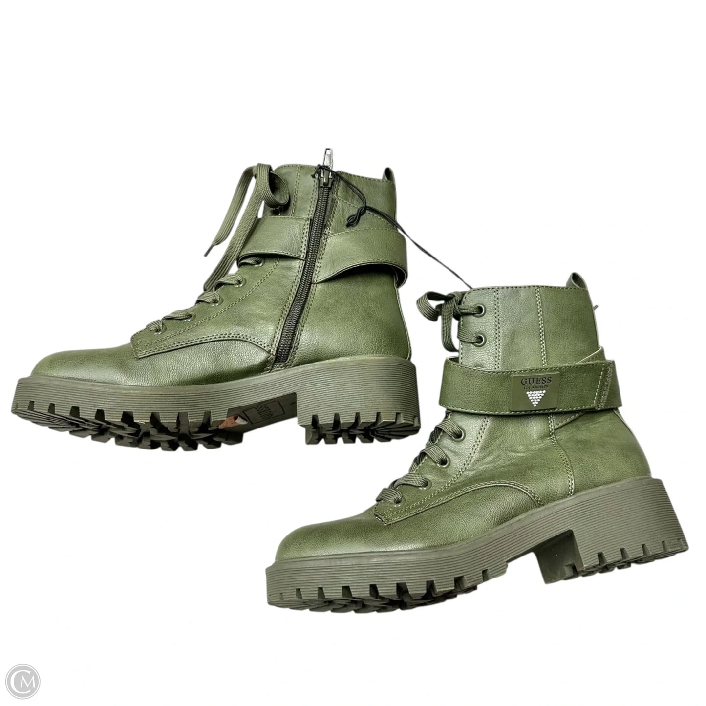 Boots Combat By Guess In Green, Size: 7.5