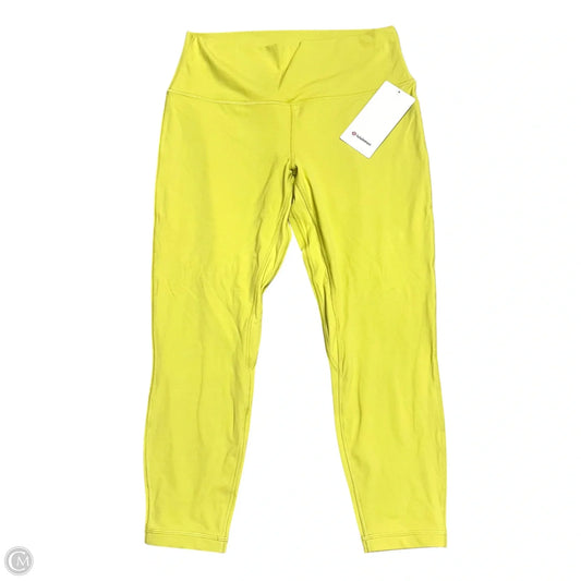 Athletic Capris By Lululemon In Chartreuse, Size: 14