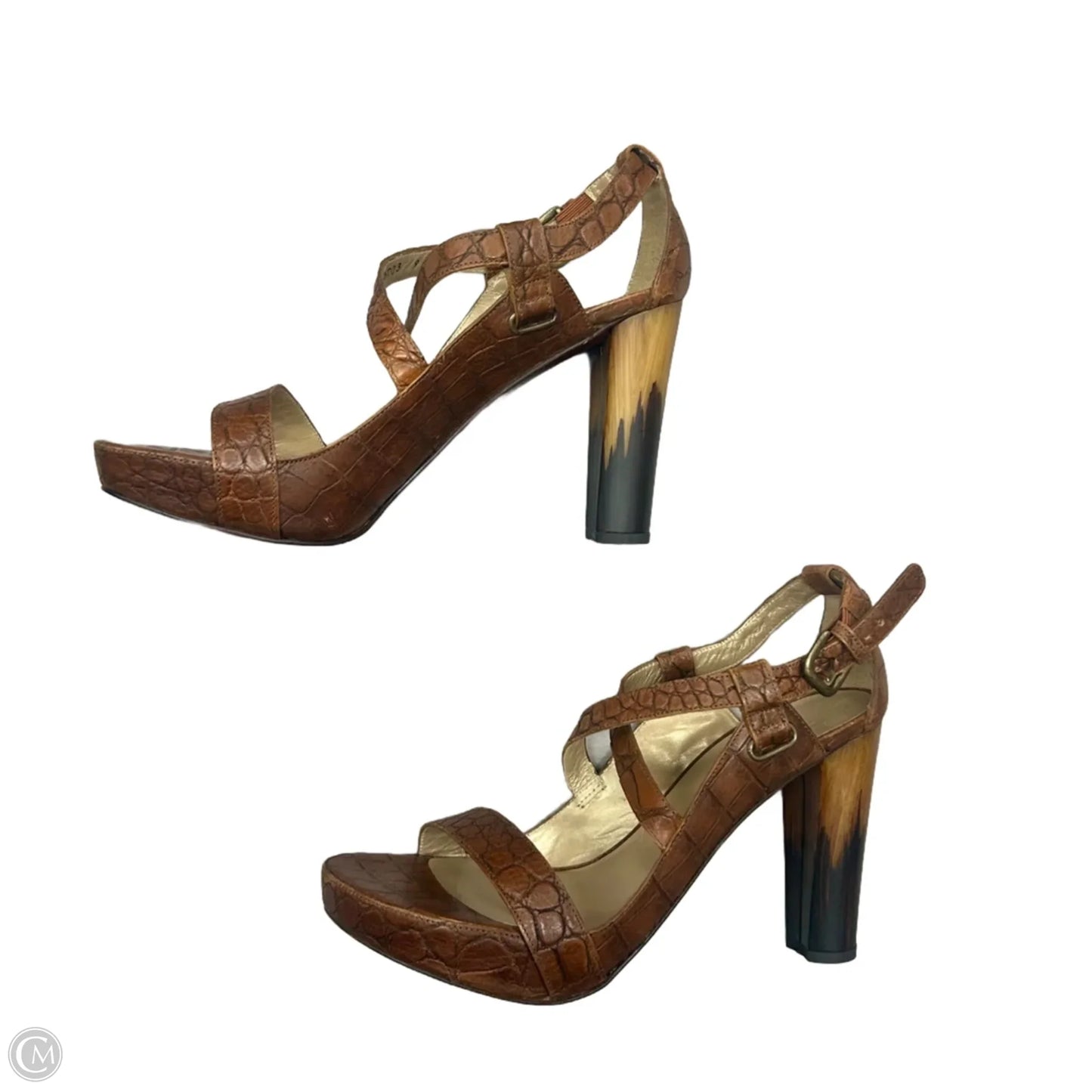 Sandals Designer By Stuart Weitzman In Tan, Size: 9