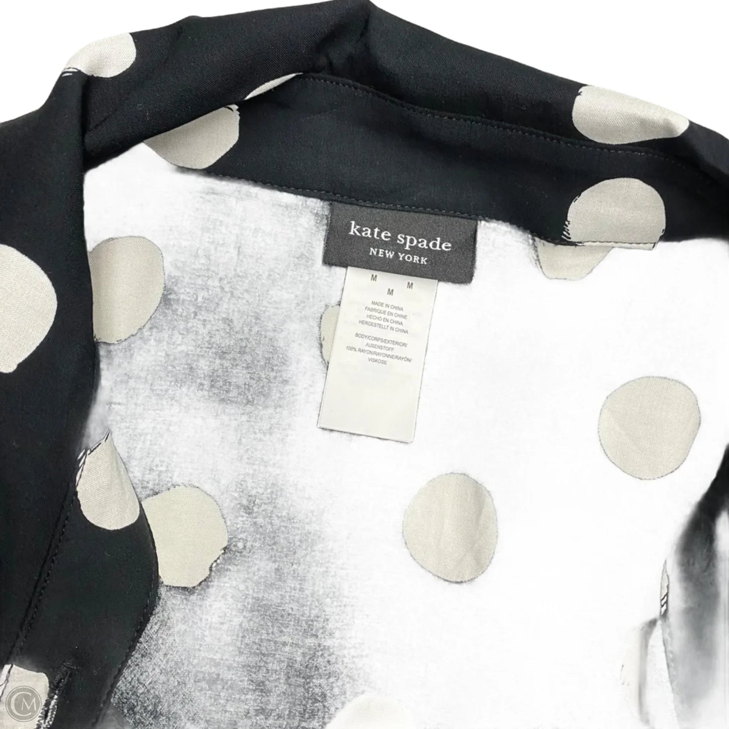 Top Short Sleeve Designer By Kate Spade In Polkadot Pattern, Size: M