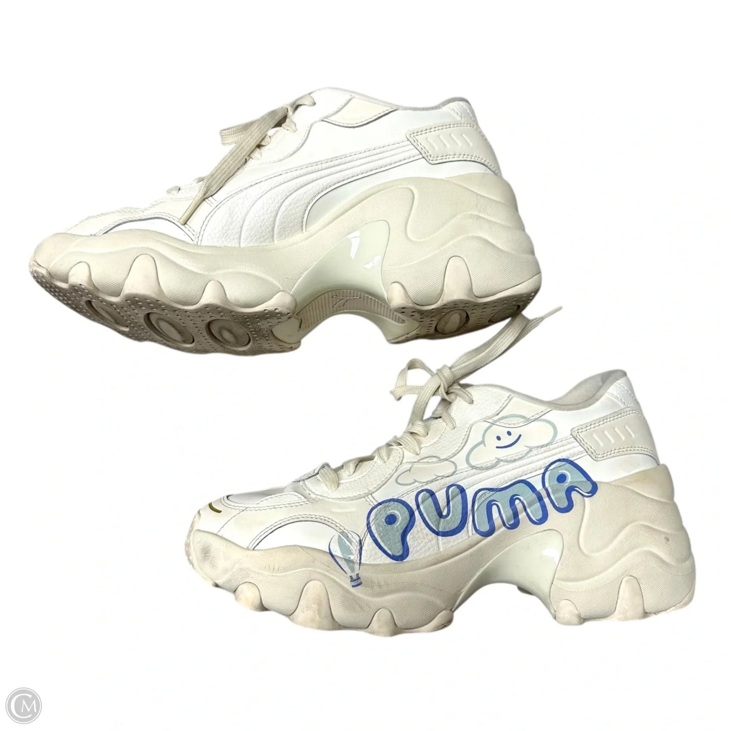 Shoes Sneakers By Puma In Blue & Cream, Size: 10