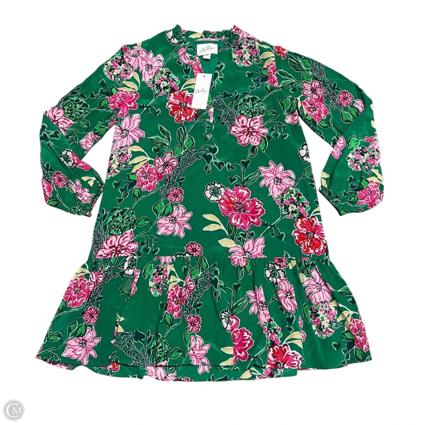 Dress Designer By Lilly Pulitzer In Green & Pink, Size: S