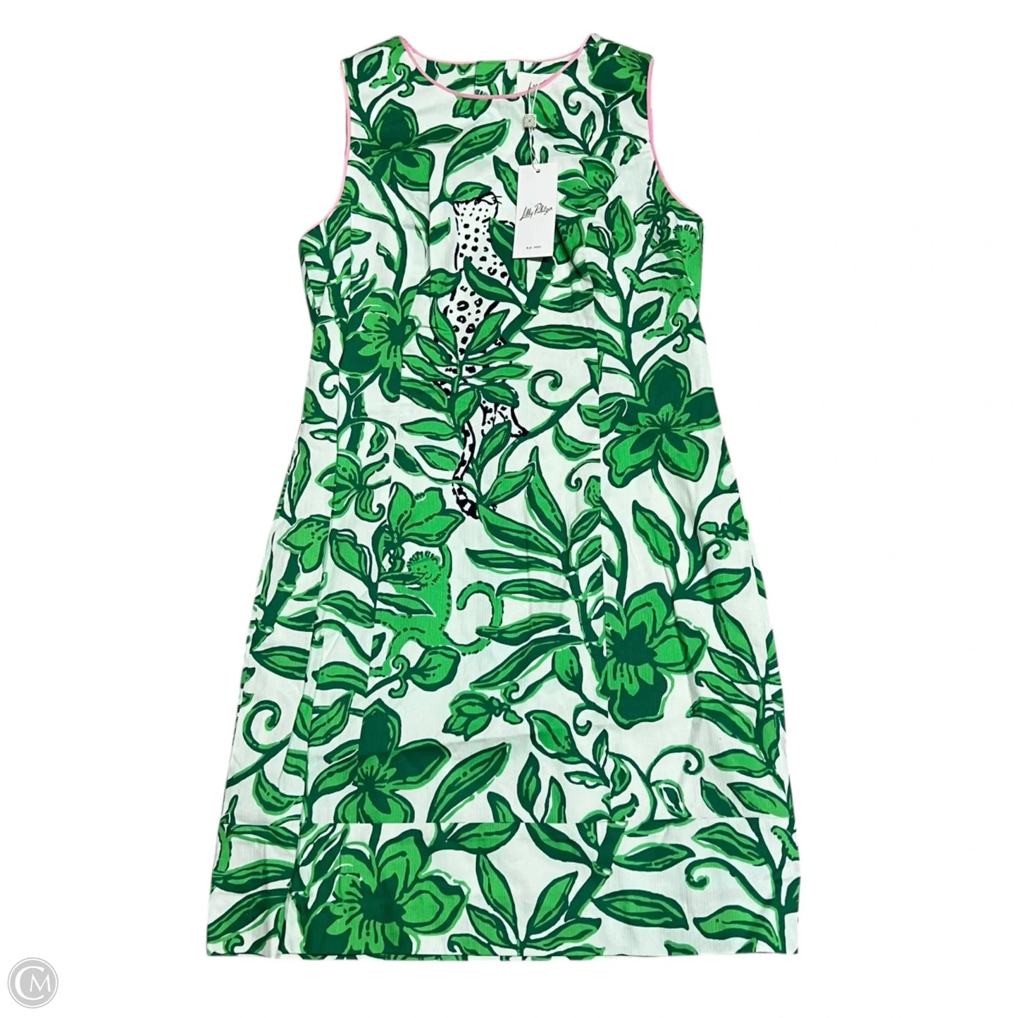 Dress Designer By Lilly Pulitzer In Green & White, Size: S
