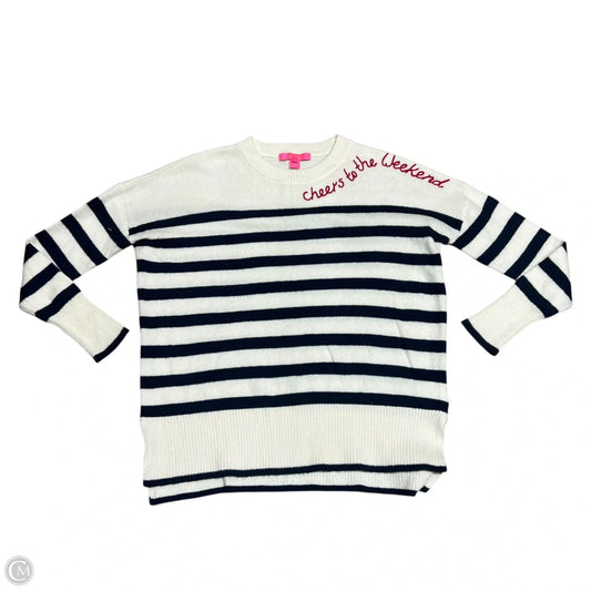 Sweater Designer By Lilly Pulitzer In Blue & Cream, Size: S