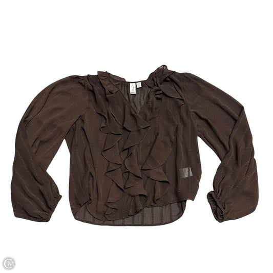 Top Long Sleeve By Joie In Brown, Size: M