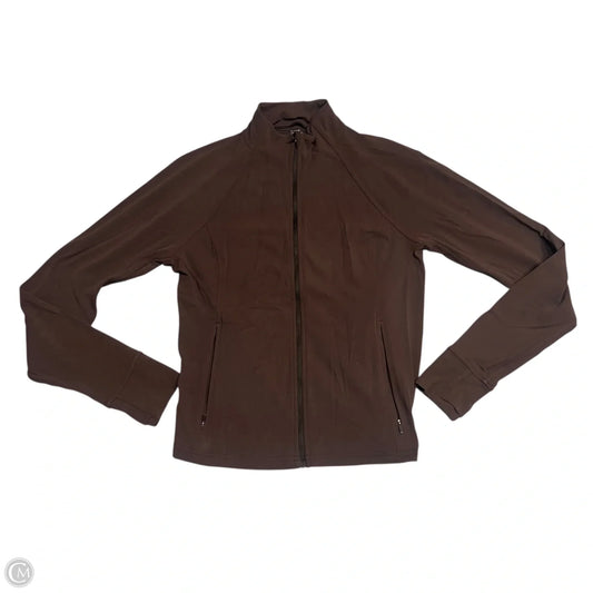 Athletic Top Long Sleeve Collar By Tna In Brown, Size: L