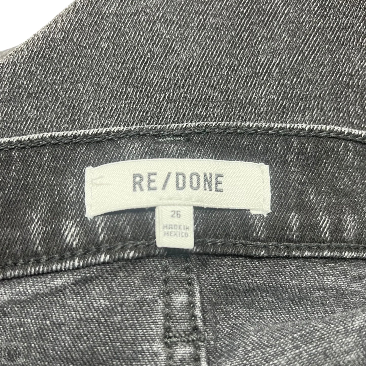 Jeans Straight By Redone In Black Denim, Size: 2