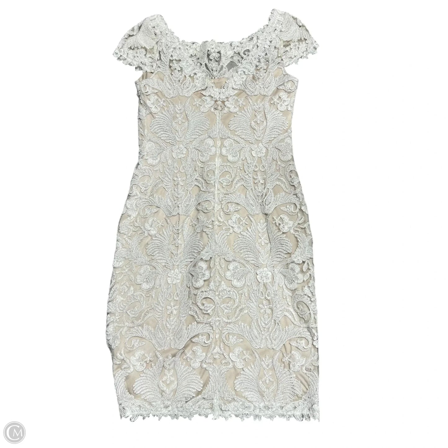 Dress Party Short By Tadashi Shoji In Cream, Size: M