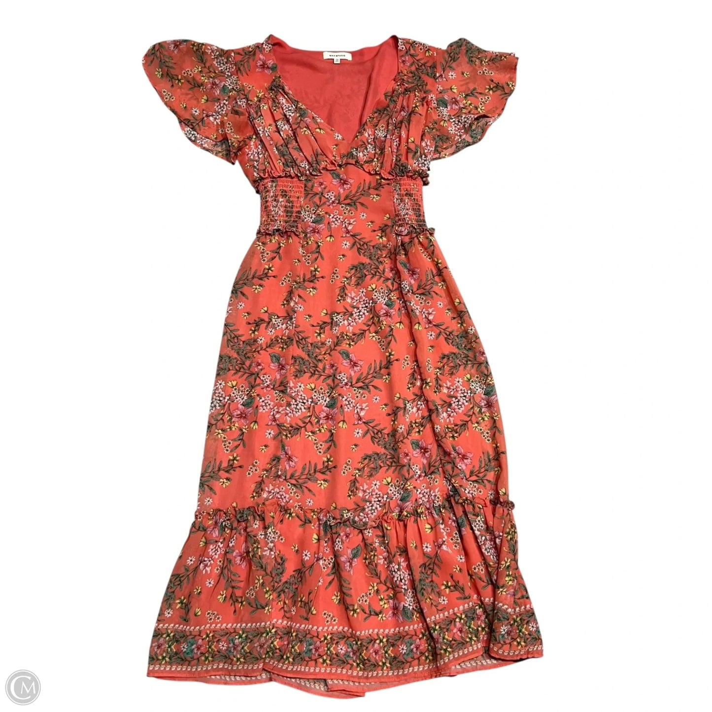 Dress Casual Maxi By Max Studio In Green & Orange, Size: Xs