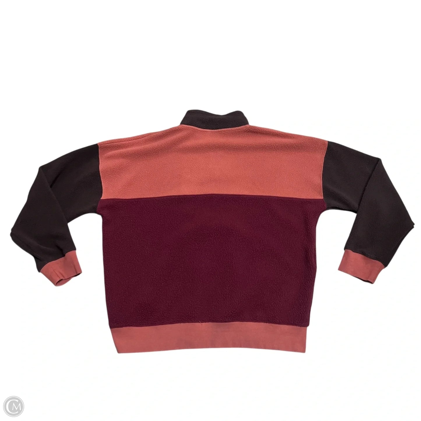 Sweatshirt Collar By Nike In Brown & Red, Size: M