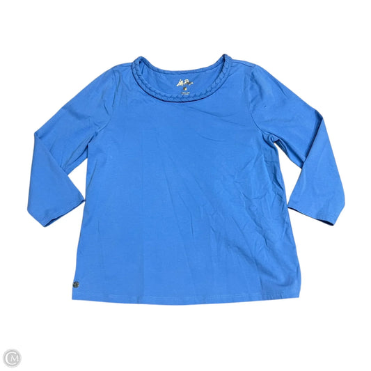 Top 3/4 Sleeve Designer By Lilly Pulitzer In Blue, Size: S