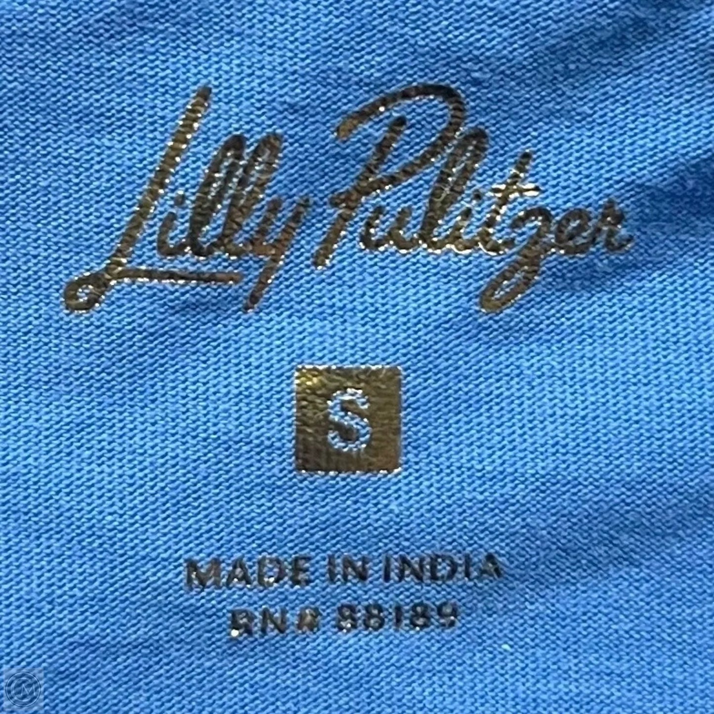 Top 3/4 Sleeve Designer By Lilly Pulitzer In Blue, Size: S