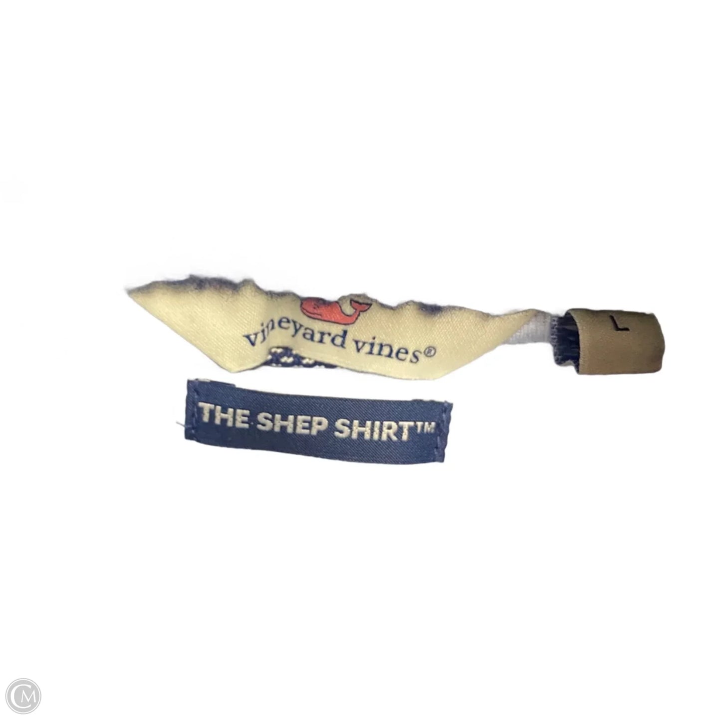 Sweatshirt Collar By Vineyard Vines In Blue & White, Size: L