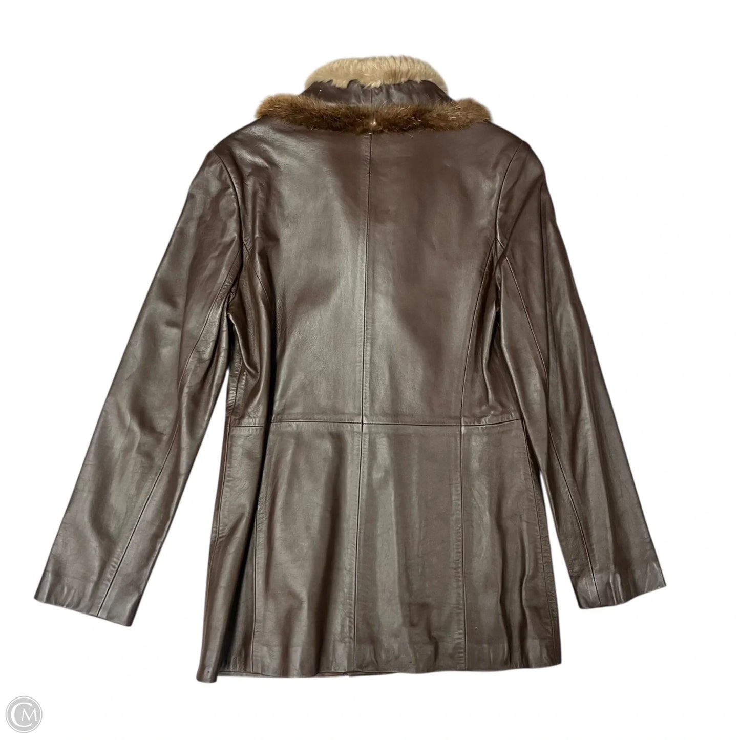 Jacket Leather By Tibor Leathers In Brown, Size: L