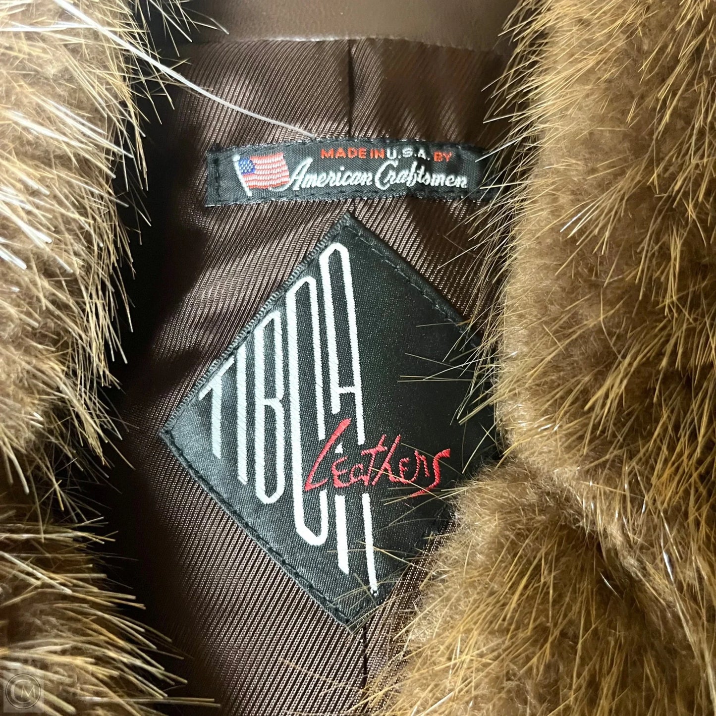 Jacket Leather By Tibor Leathers In Brown, Size: L