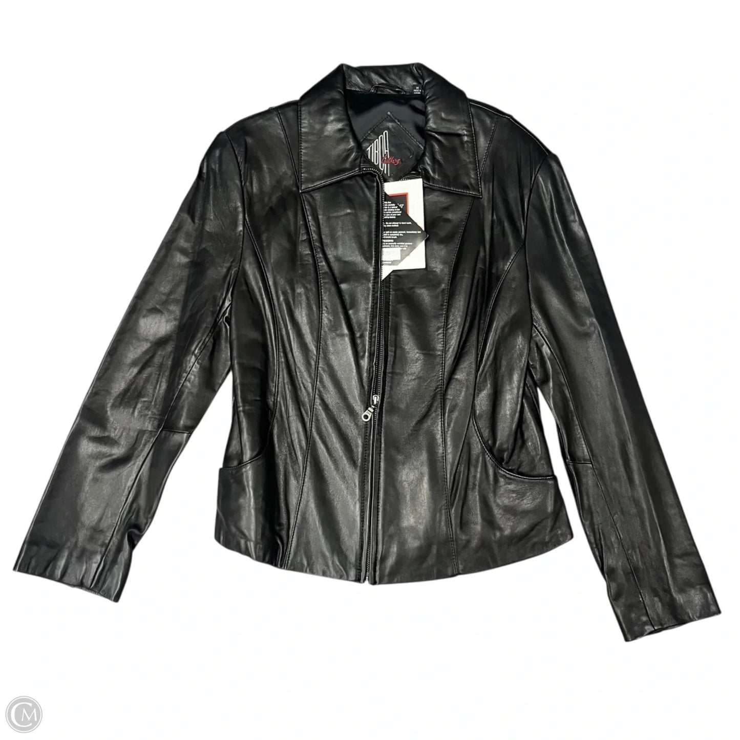 Jacket Leather By Tibor Leathers In Black, Size: M