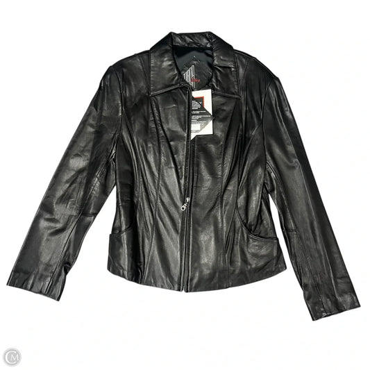 Jacket Leather By Tibor Leathers In Black, Size: M