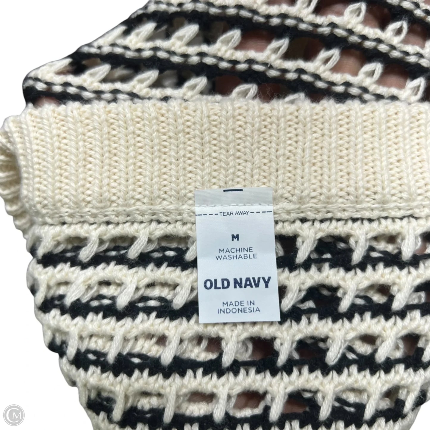 Sweater By Old Navy In Black & Cream, Size: M
