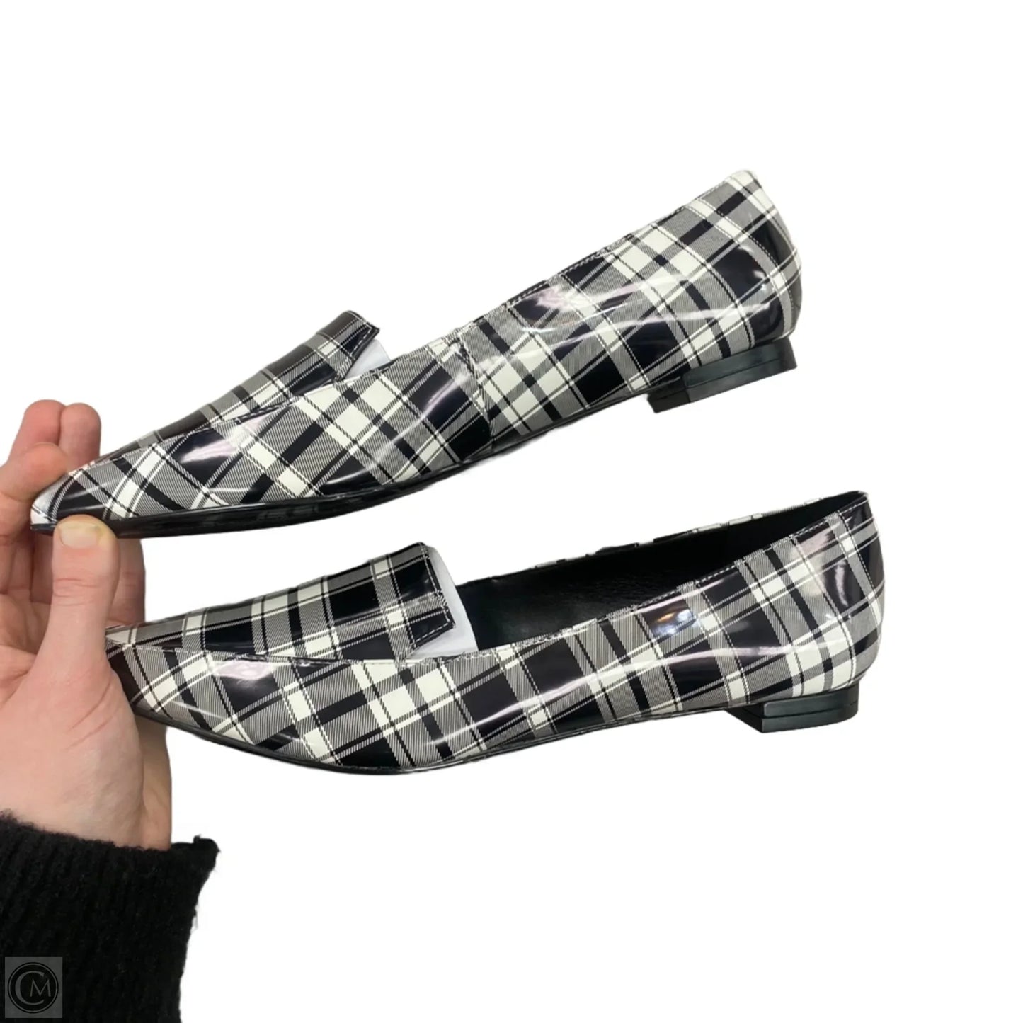 Shoes Flats By Nine West In Plaid Pattern, Size: 8.5