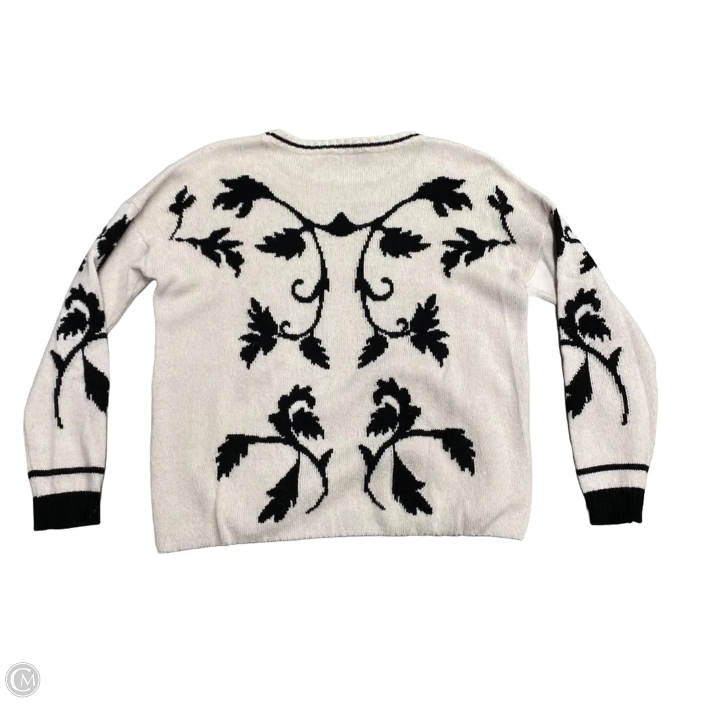 Sweater Designer By Max Mara In Black & Cream, Size: M
