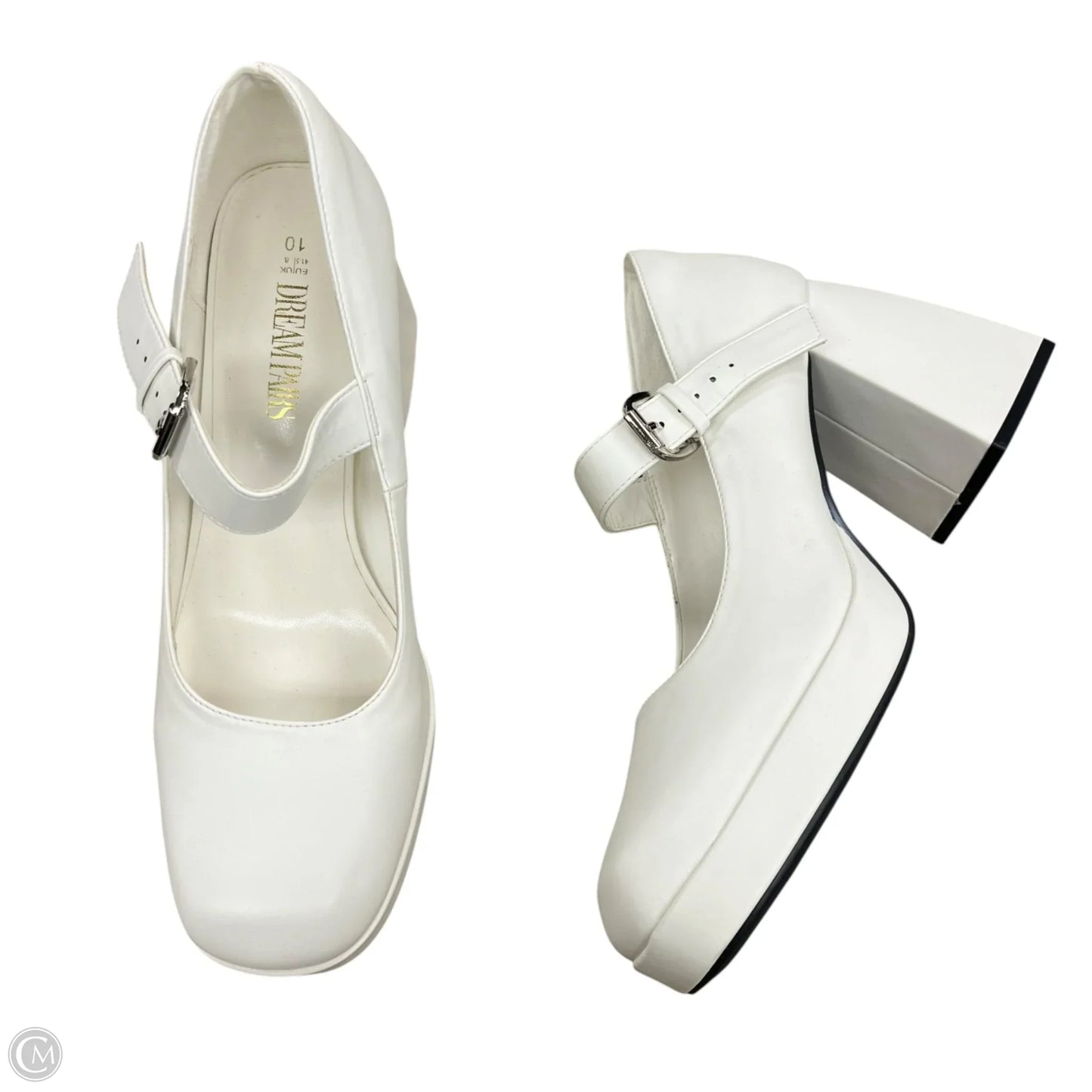 Shoes Heels Block By Dream Pairs In Cream, Size: 10