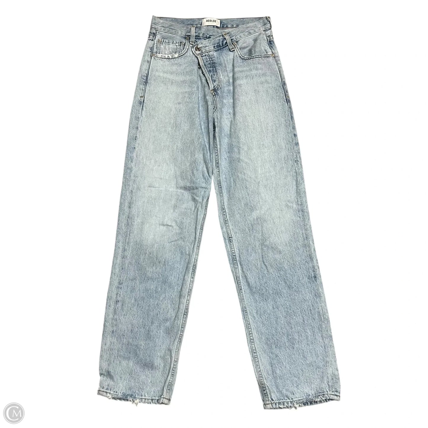 Jeans Wide Leg By Agolde In Blue Denim, Size: 0