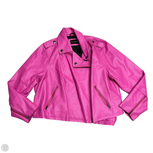 Jacket Moto By Eloquii In Pink, Size: 4x