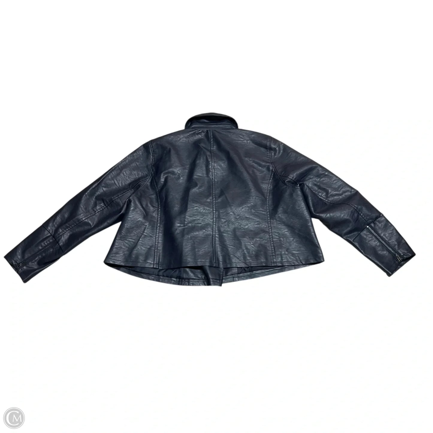Jacket Moto By Eloquii In Blue, Size: 4x
