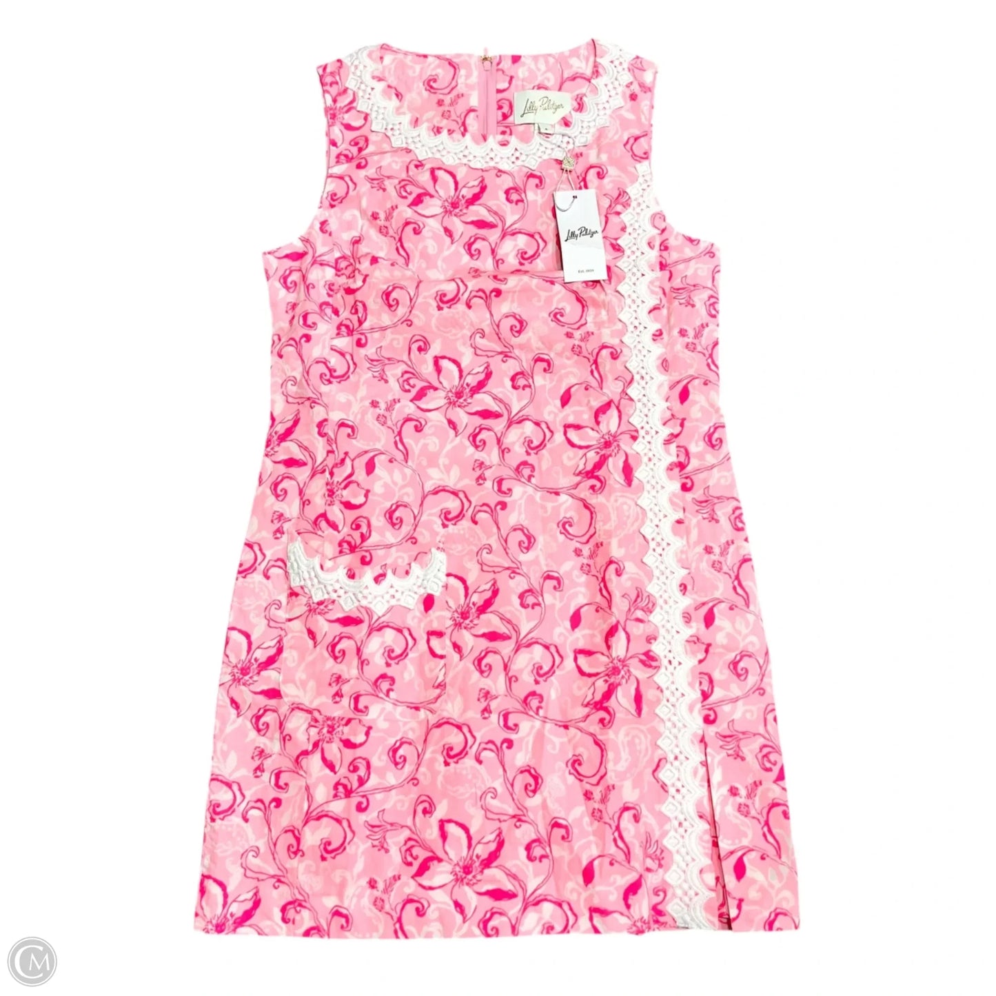 Romper Designer By Lilly Pulitzer In Pink & White, Size: S