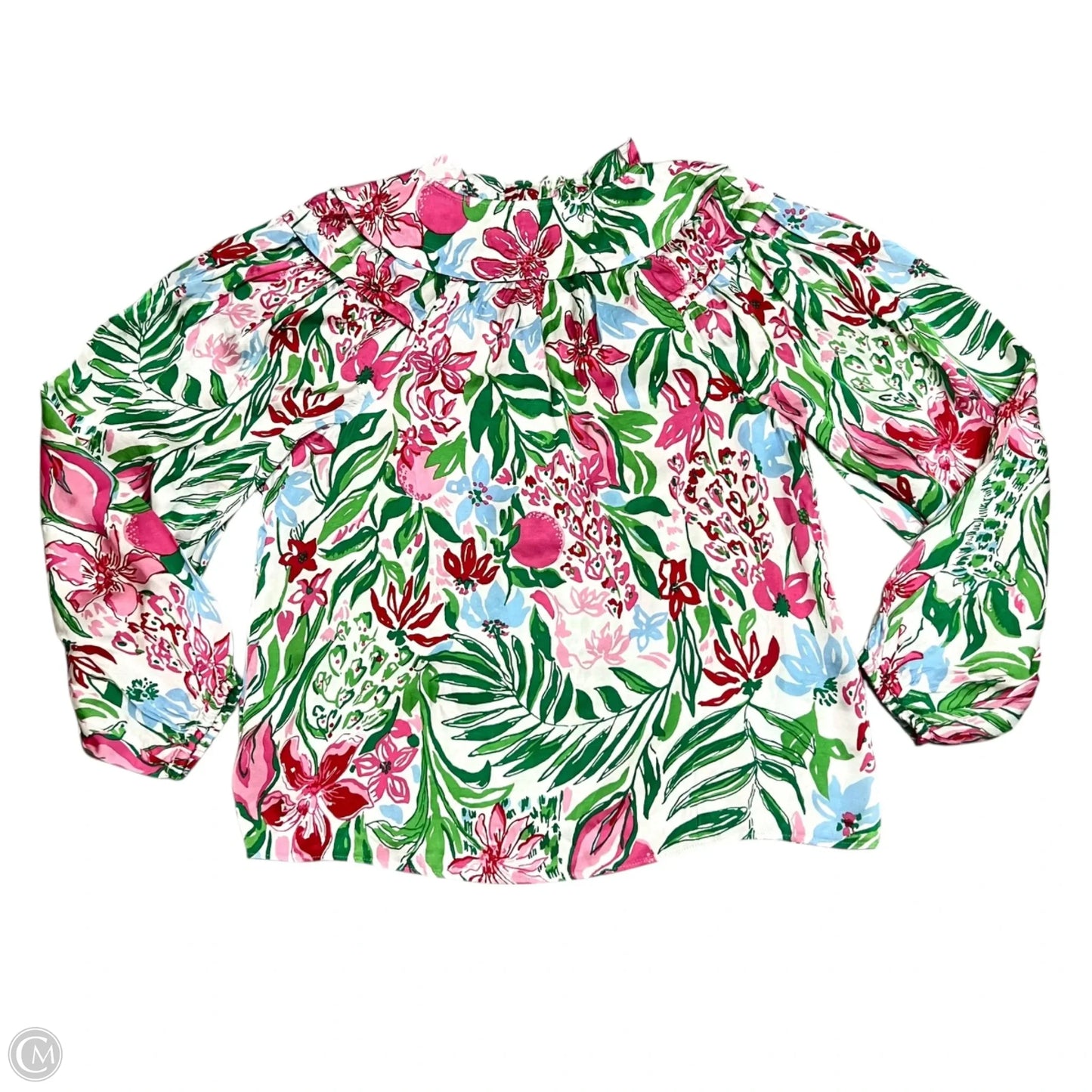 Top Long Sleeve Designer By Lilly Pulitzer In Green & Pink, Size: Xs