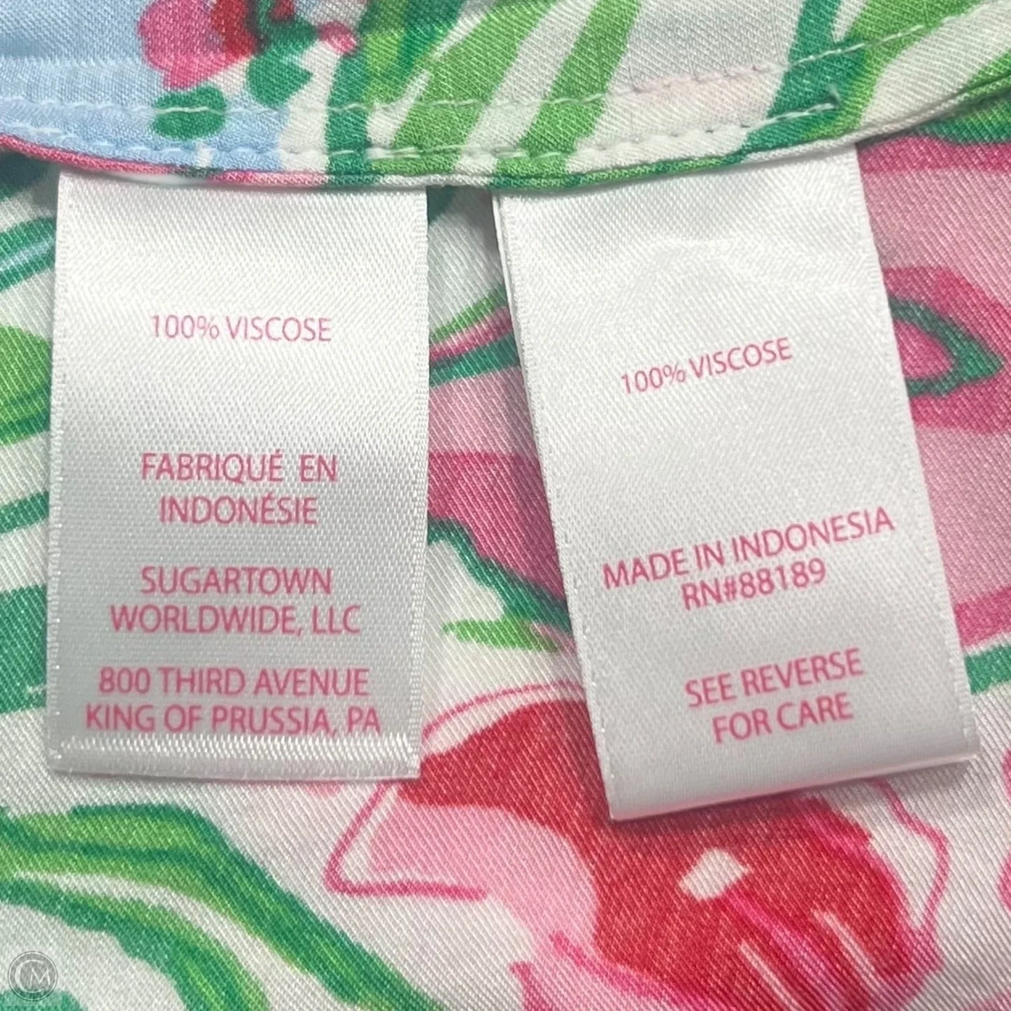 Top Long Sleeve Designer By Lilly Pulitzer In Green & Pink, Size: Xs