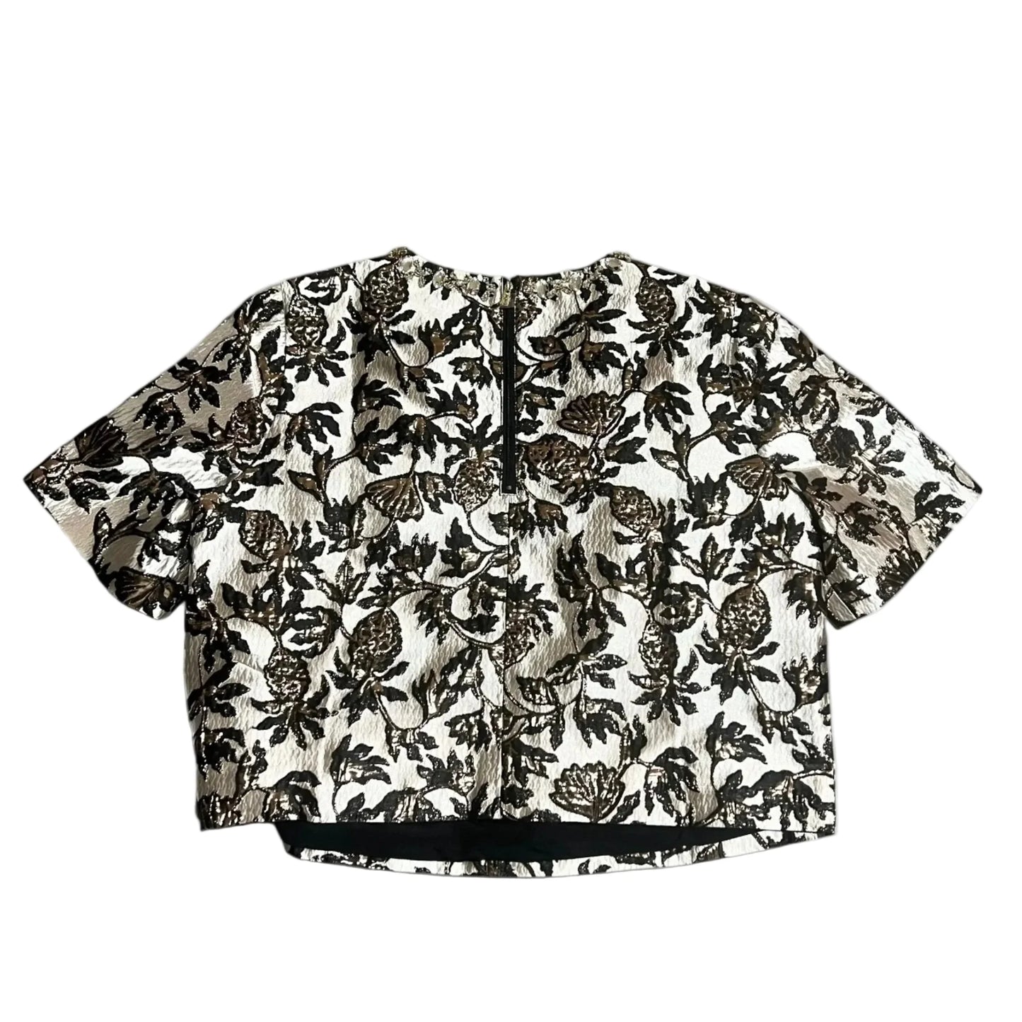 Top Short Sleeve Designer By Lilly Pulitzer In Black & Gold, Size: Xs