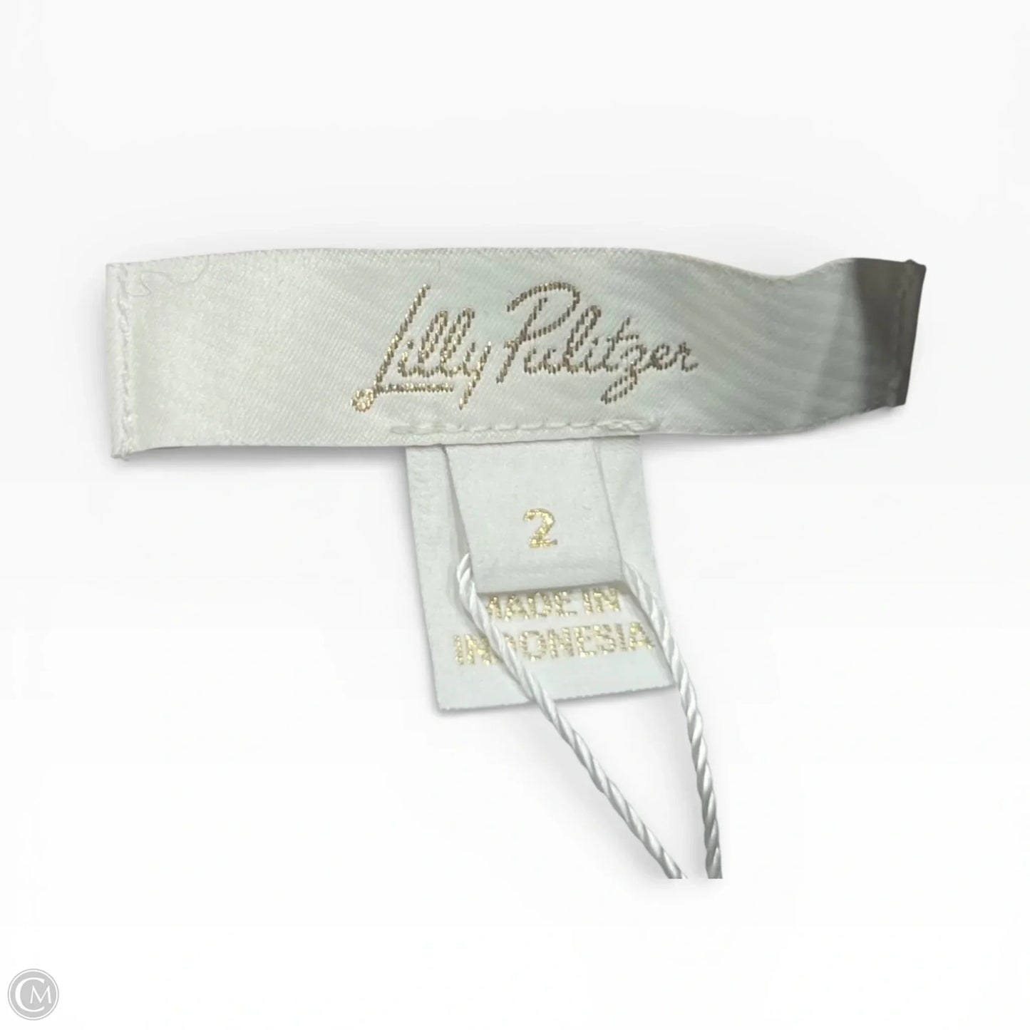 Top Short Sleeve Designer By Lilly Pulitzer In Black & Gold, Size: Xs