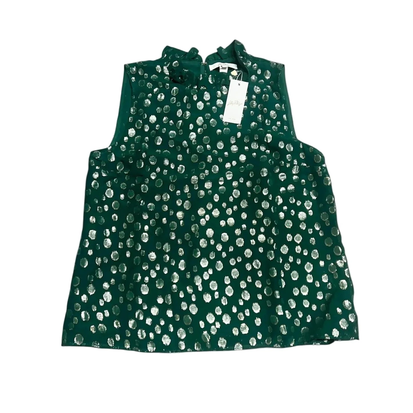 Top Sleeveless Designer By Lilly Pulitzer In Gold & Green, Size: L