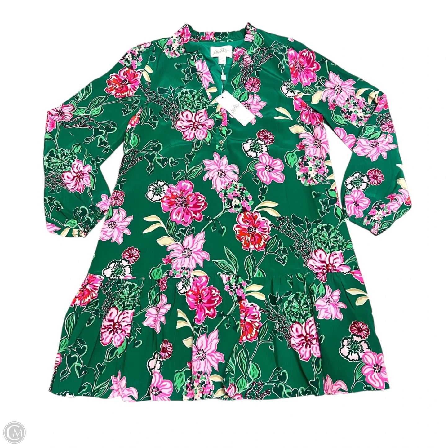 Dress Designer By Lilly Pulitzer In Green & Pink, Size: S