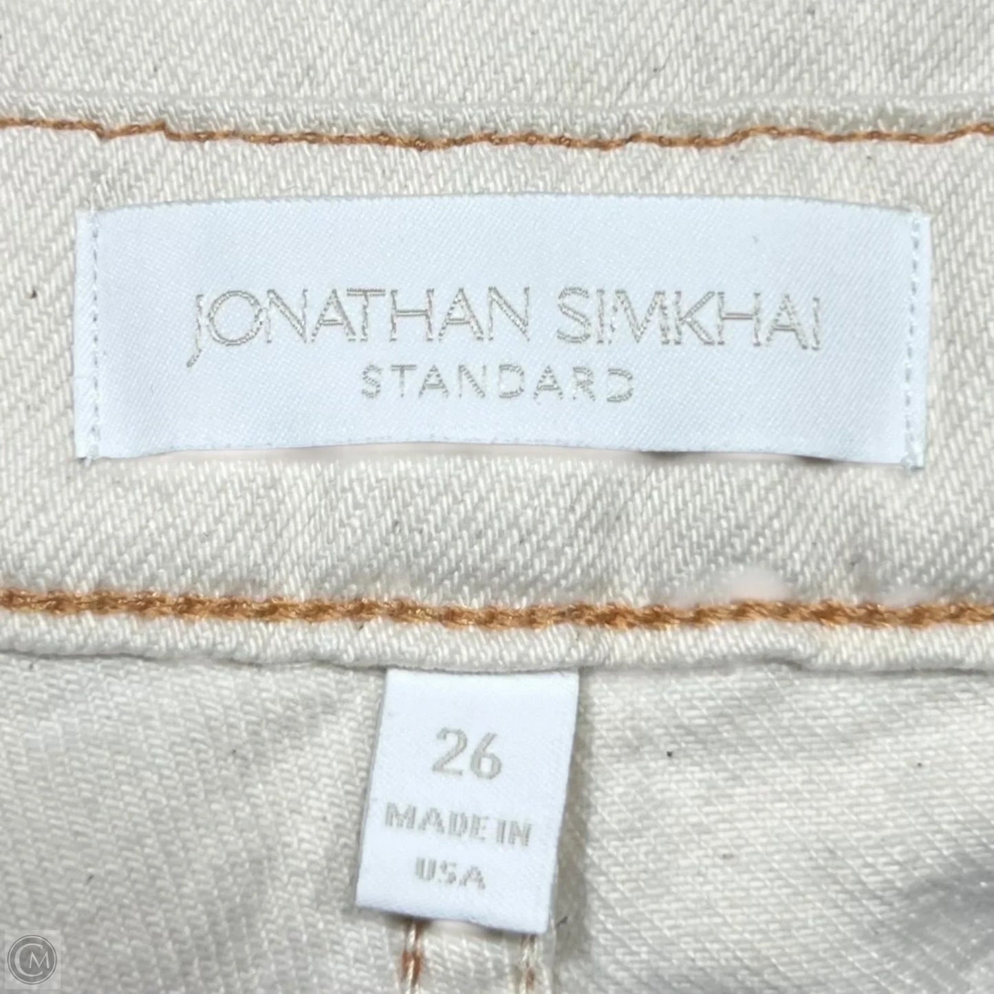 Jeans Wide Leg By Jonathan Simkhai In Cream Denim, Size: 2