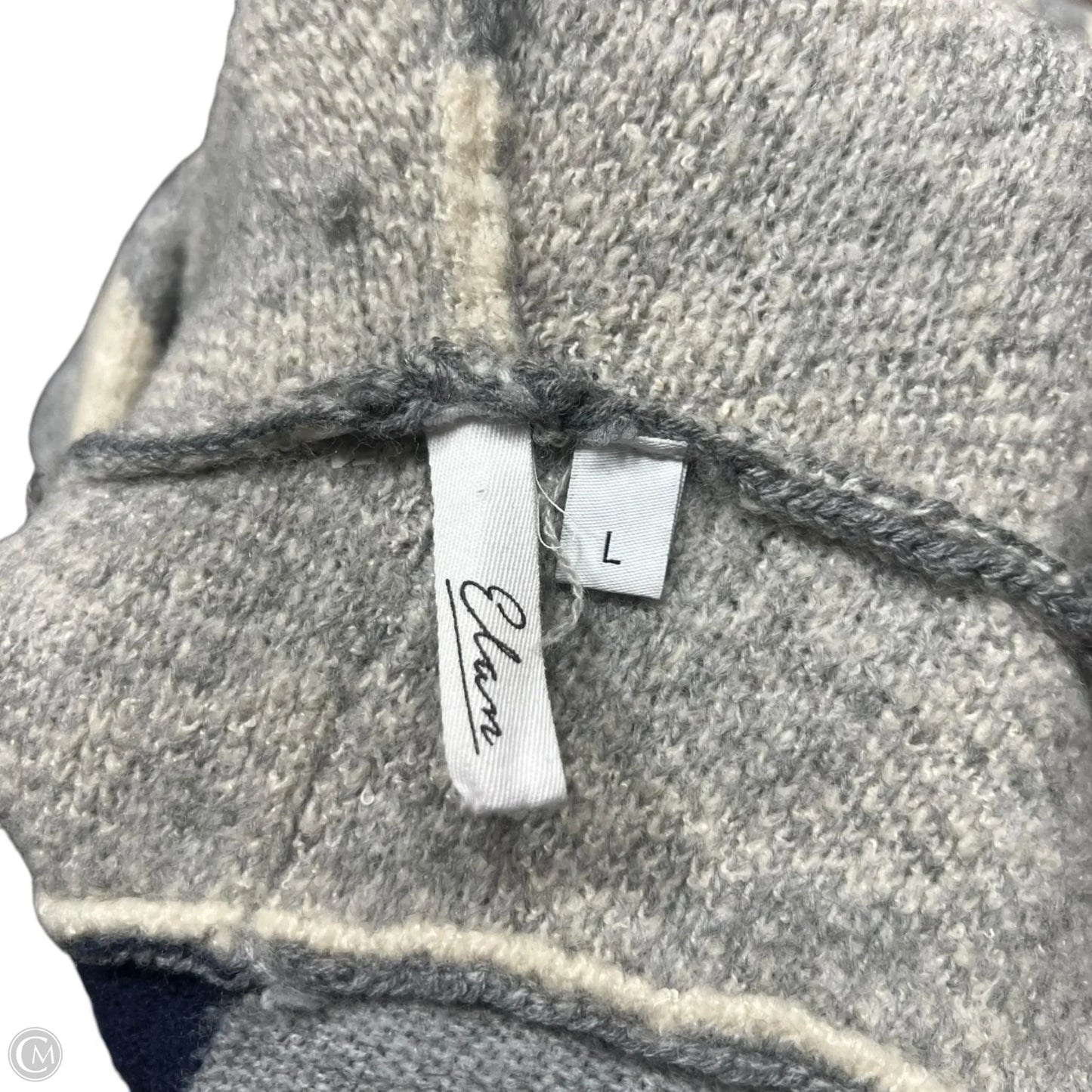 Sweatshirt Hoodie By Elan In Blue & Grey, Size: L