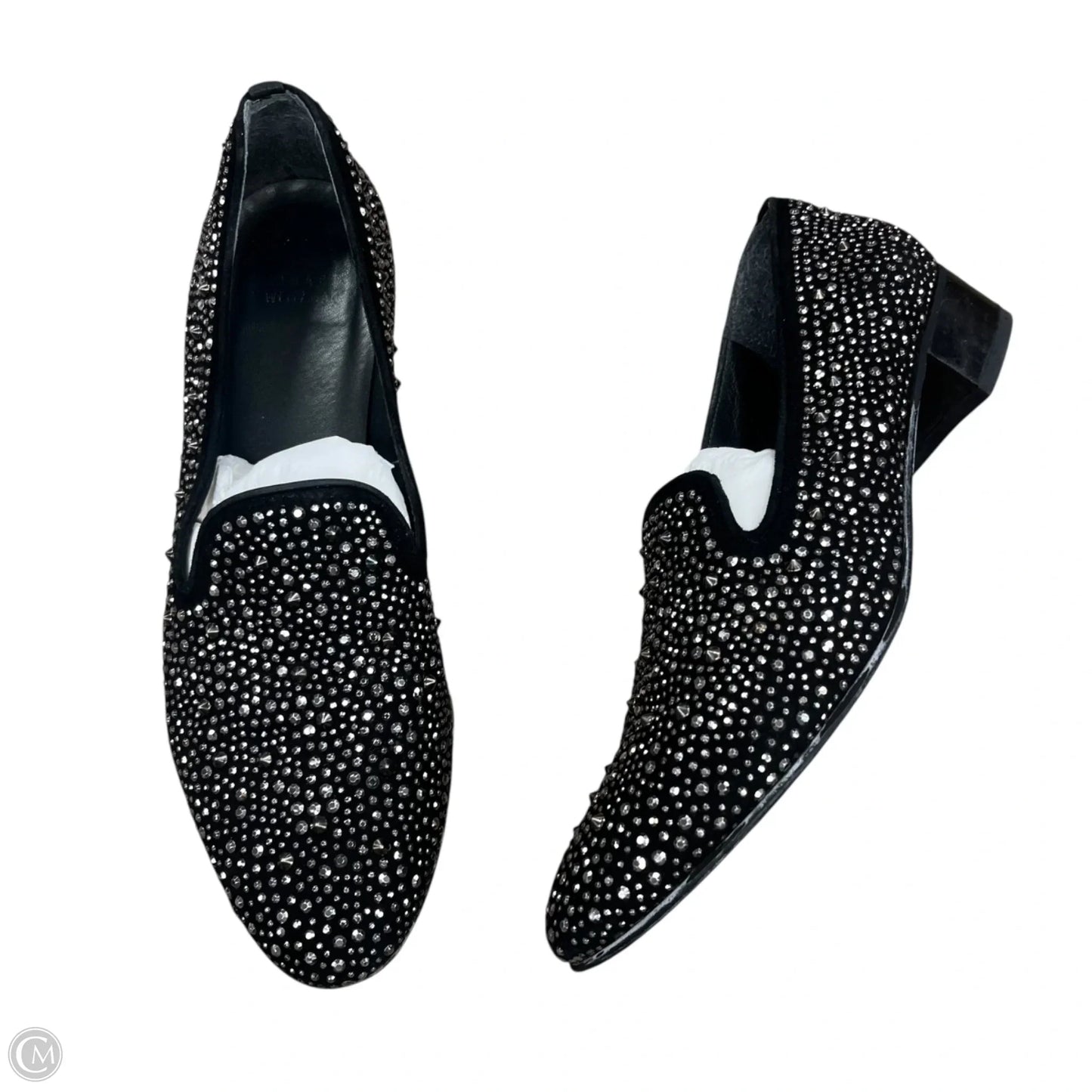 Shoes Designer By Stuart Weitzman In Black & Silver, Size: 10