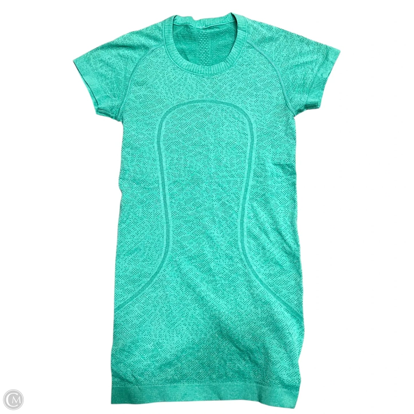 Athletic Top Short Sleeve By Lululemon In Green, Size: Xs