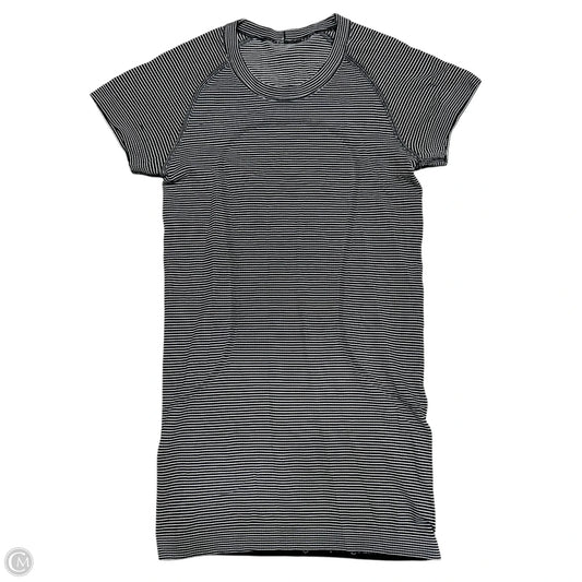 Athletic Top Short Sleeve By Lululemon In Black & White, Size: Xs