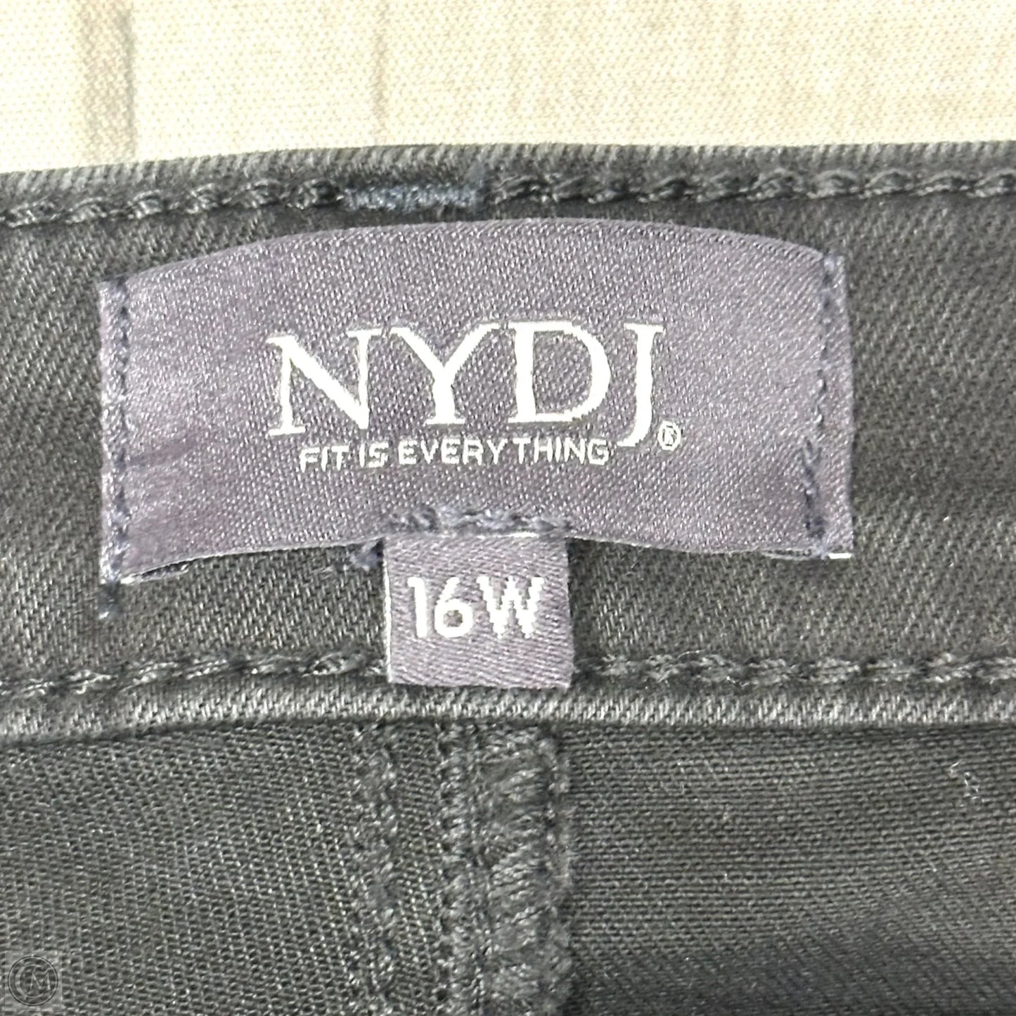 Jeans Straight By Not Your Daughters Jeans In Black Denim, Size: 16