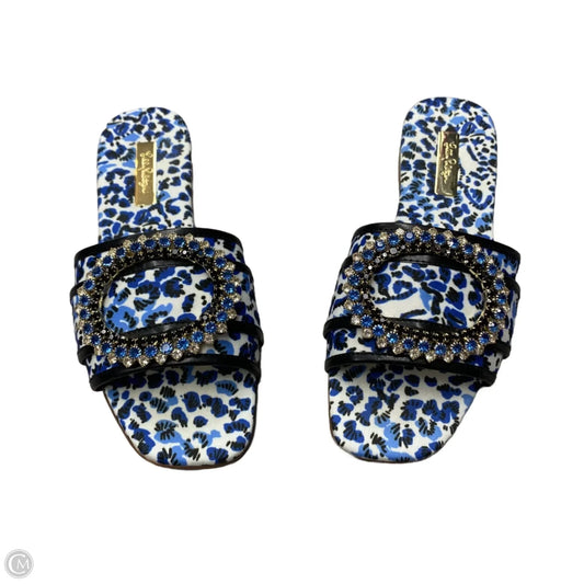 Sandals Designer By Lilly Pulitzer In Black & Blue, Size: 6