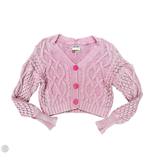 Sweater Cardigan By Pilcro In Pink, Size: Xs