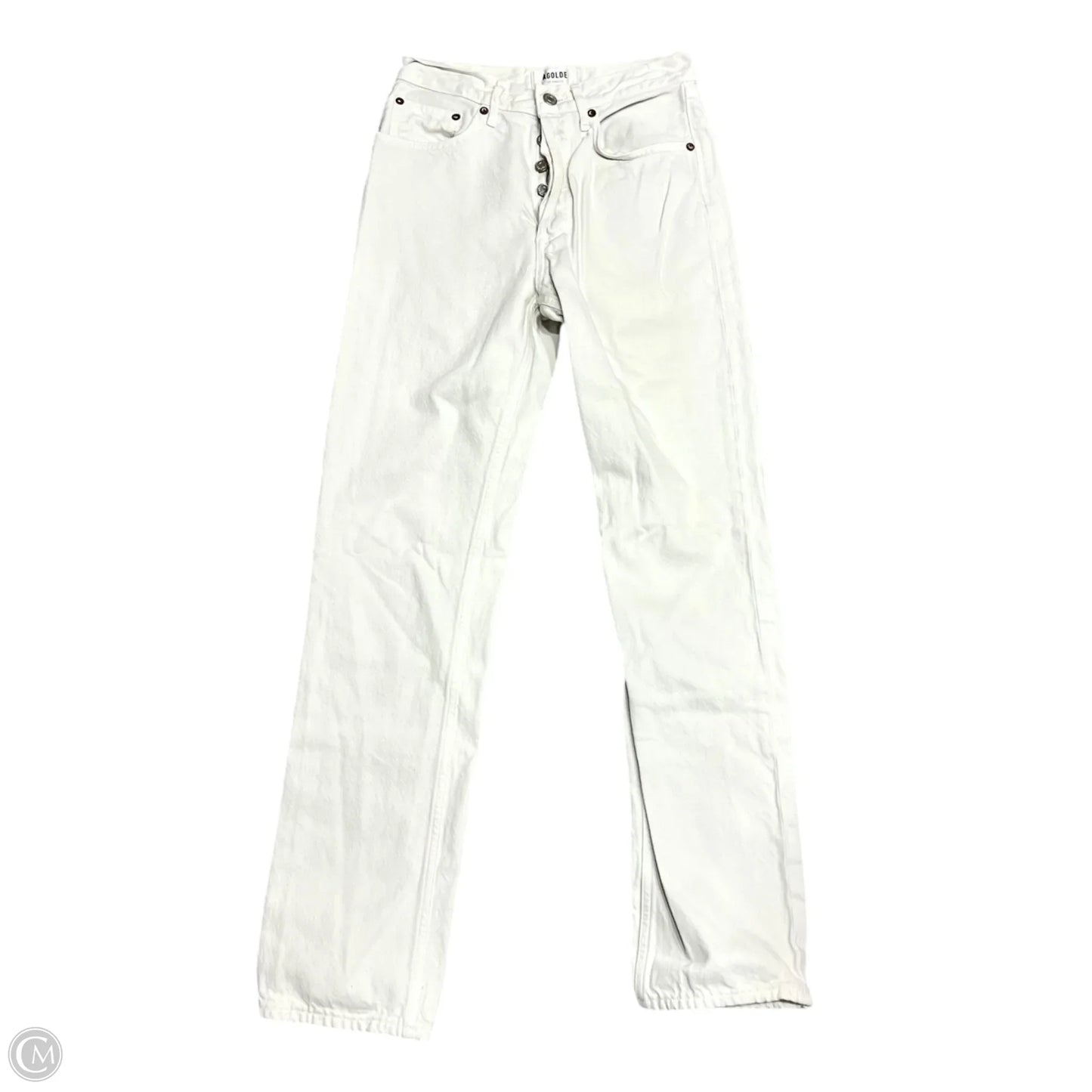 Jeans Straight By Agolde In Cream Denim, Size: 2