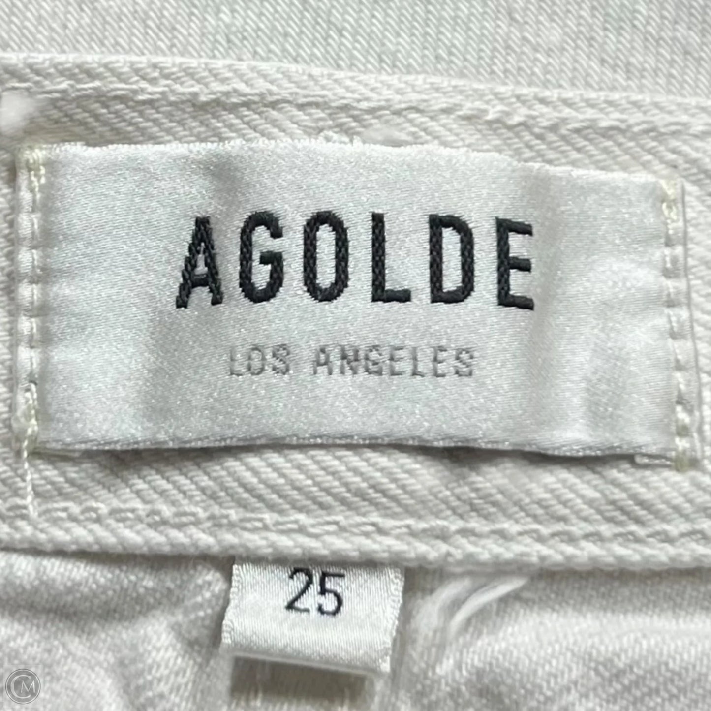 Jeans Straight By Agolde In Cream Denim, Size: 2
