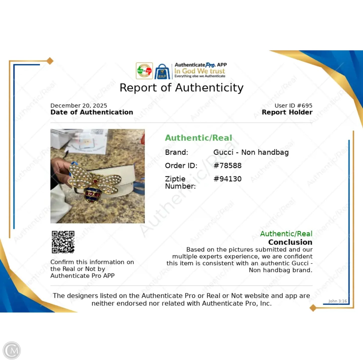 Belt Luxury Designer By Gucci, Size: S