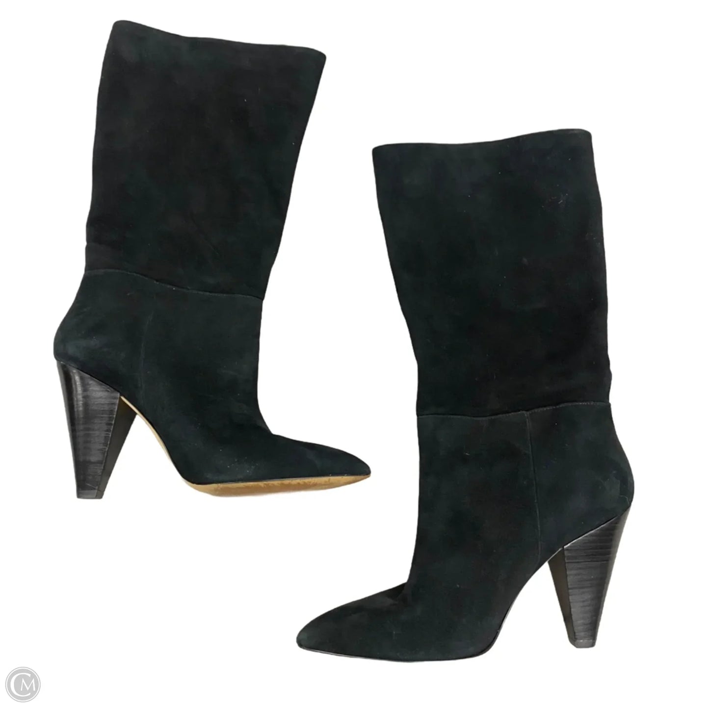 Boots Knee Heels By Something Navy In Black, Size: 9