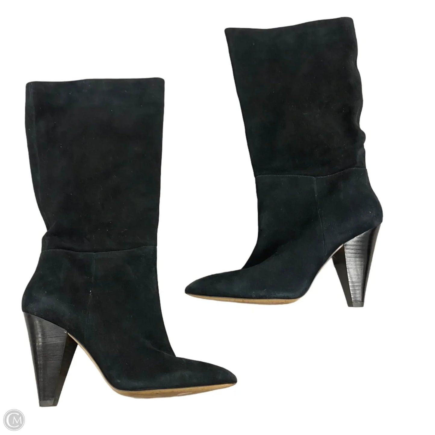 Boots Knee Heels By Something Navy In Black, Size: 9